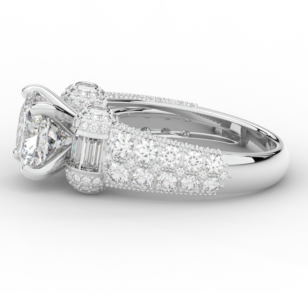 4.75CT.TW CUSHION LAB DIAMOND ENGAGEMENT RING - Nazarelle