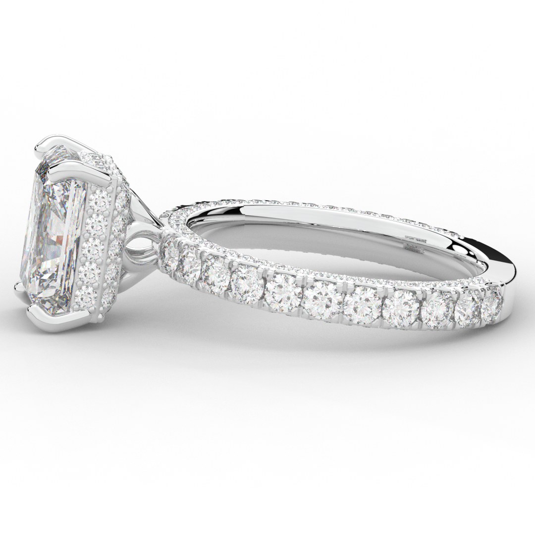 3.00CT.TW RADIANT LAB DIAMOND ENGAGEMENT RING - Nazarelle