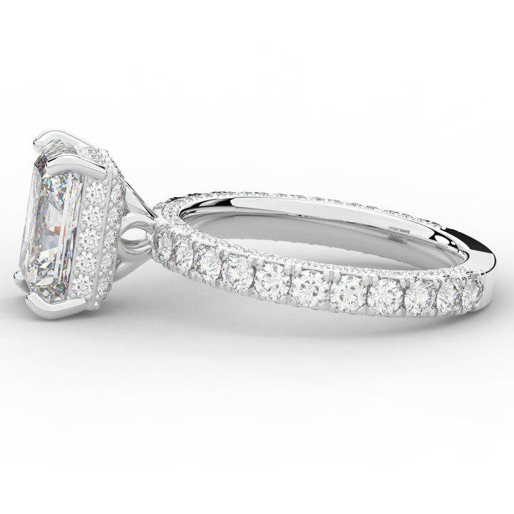 3.00CT.TW RADIANT LAB DIAMOND ENGAGEMENT RING - Nazarelle