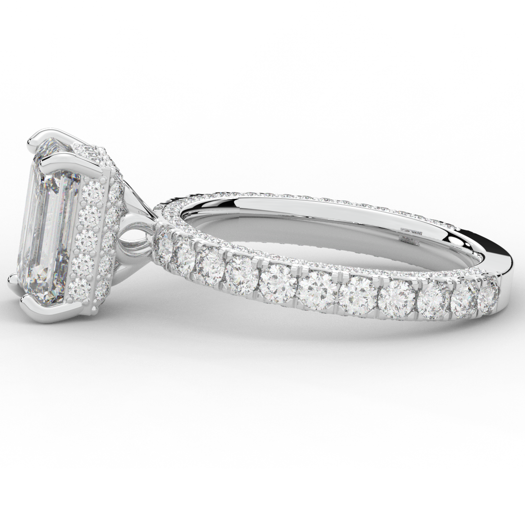 3.00CT.TW EMERALD CUT LAB DIAMOND ENGAGEMENT RING - Nazarelle