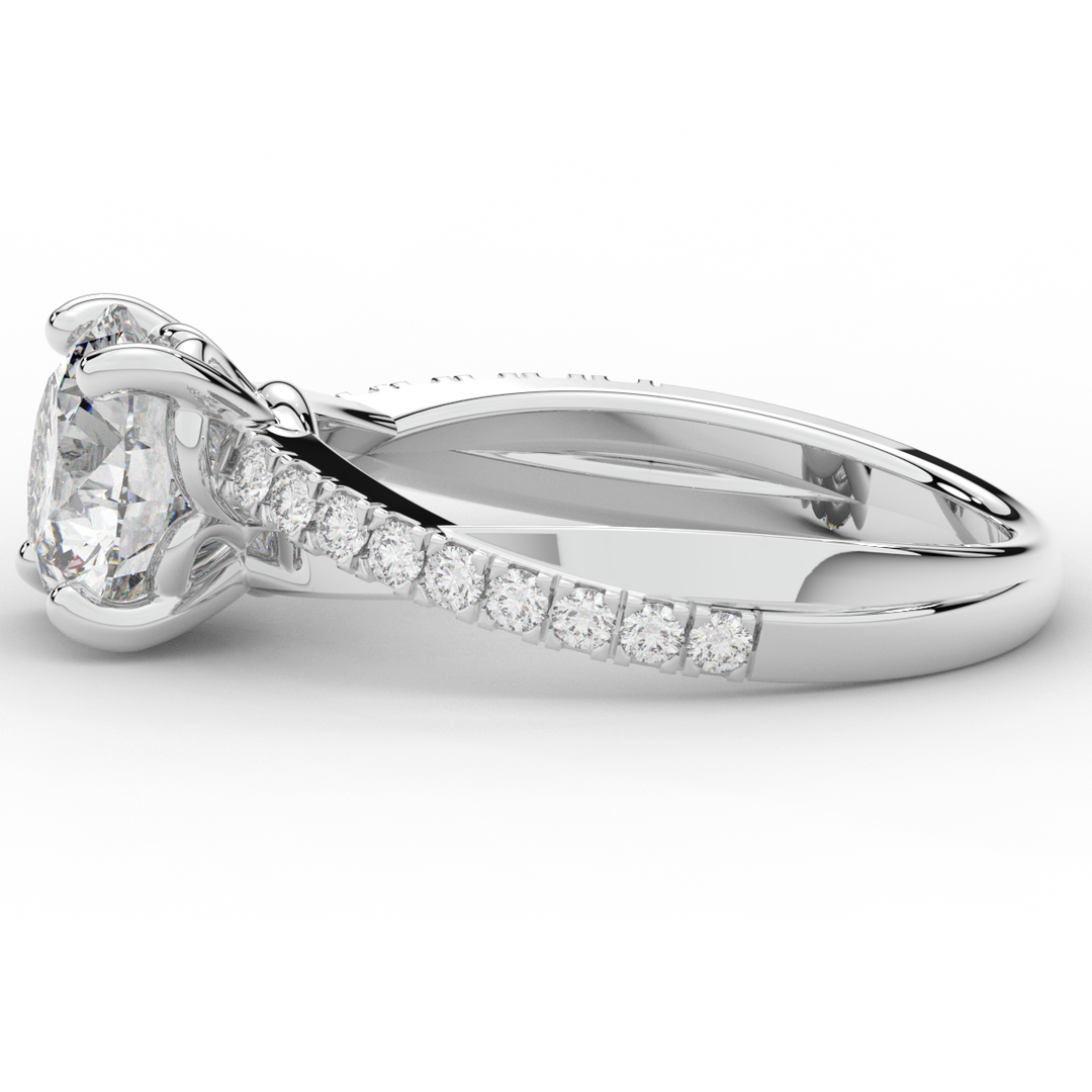2.20CT.TW ROUND LAB DIAMOND TWISTBAND ENGAGEMENT RING