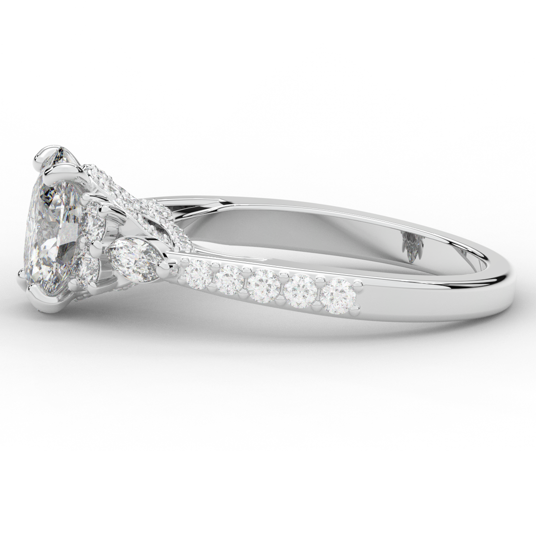 1.35CT.TW OVAL LAB DIAMOND ENGAGEMENT RING - Nazarelle