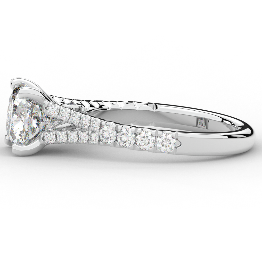 2.45CT.TW CUSHION LAB DIAMOND ENGAGEMENT RING - Nazarelle
