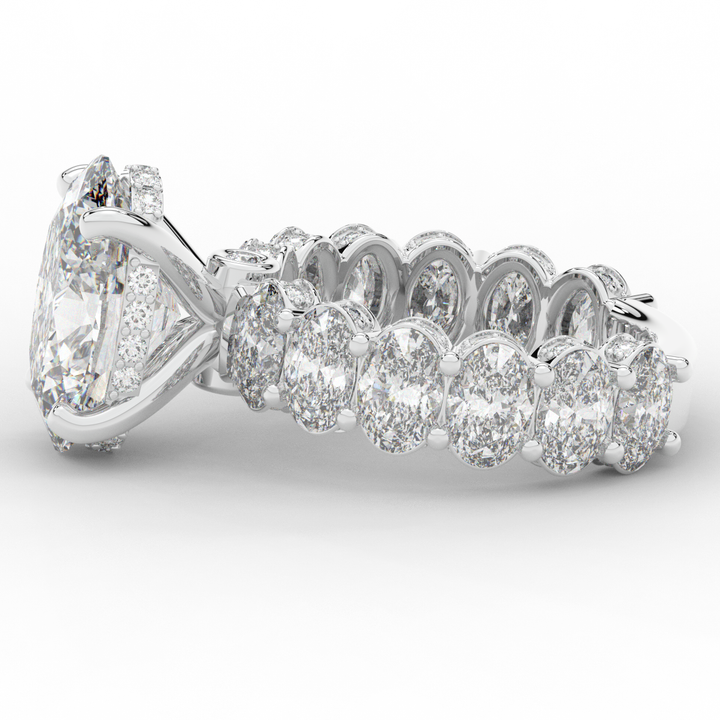10.90CT.TW OVAL LAB DIAMOND SOLITAIRE ENGAGEMENT RING - Nazarelle