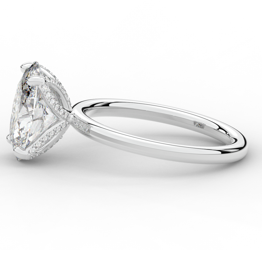 3.10CT.TW OVAL LAB DIAMOND ENGAGEMENT RING - Nazarelle