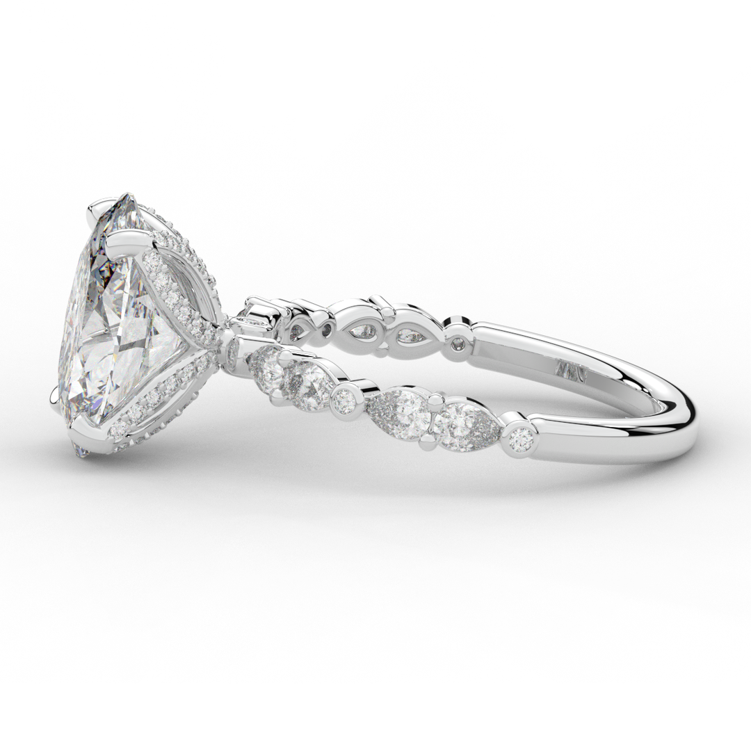 3.60CT.TW OVAL LAB DIAMOND SOLITAIRE ENGAGEMENT RING - Nazarelle