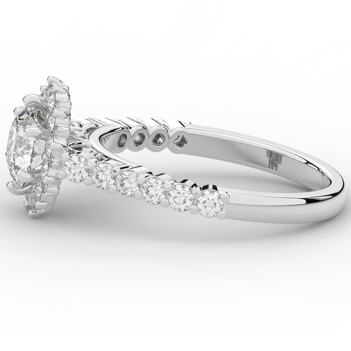 1.60CT.TW ROUND LAB DIAMOND HALO ENGAGEMENT RING - Nazarelle