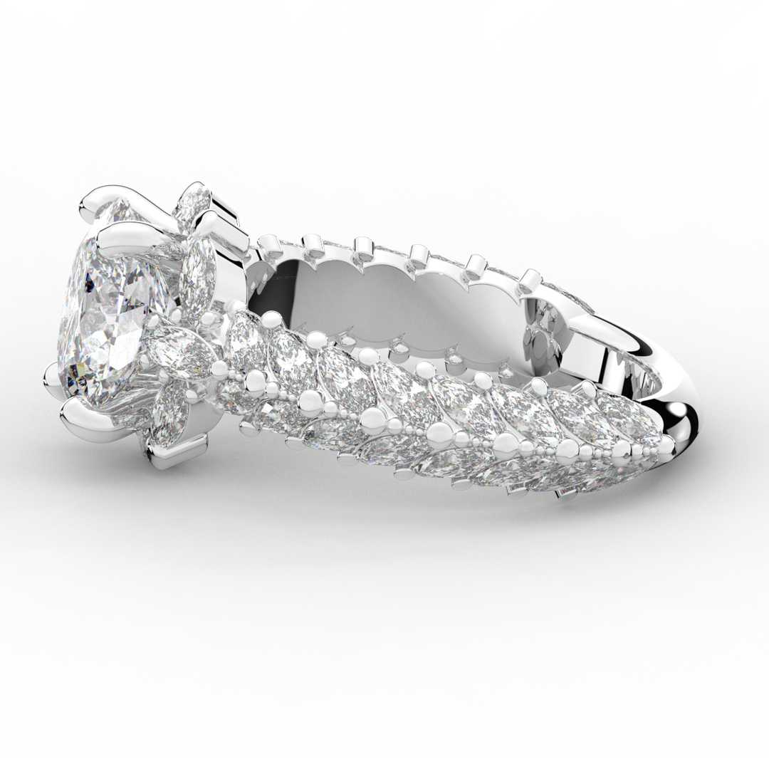 3.10CT.TW OVAL LAB DIAMOND HALO ENGAGEMENT RING - Nazarelle
