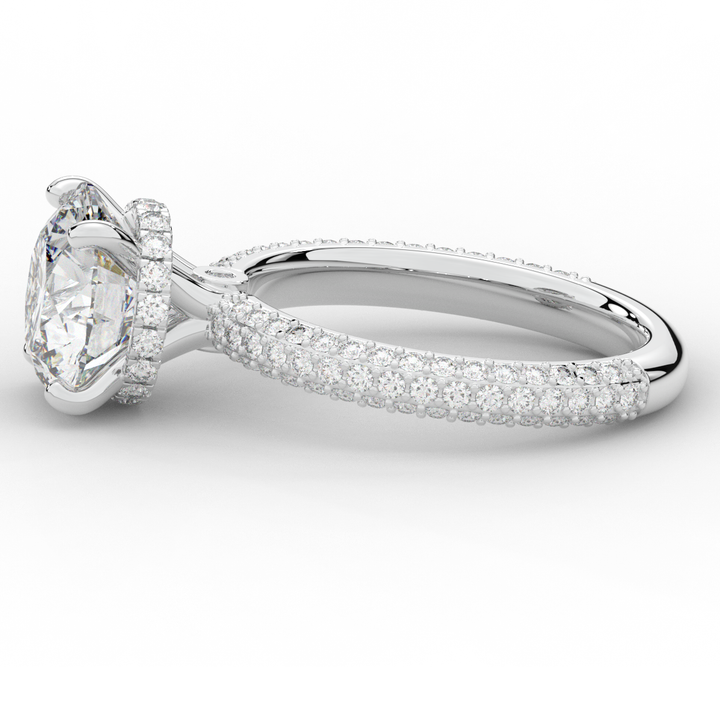 3.60CT.TW ROUND LAB DIAMOND SOLITAIRE ENGAGEMENT RING - Nazarelle