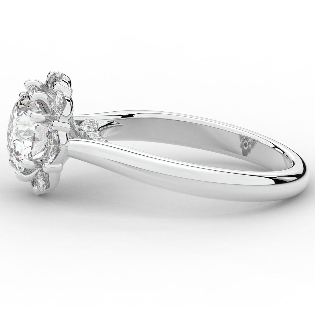 2.40CT.TW ROUND LAB DIAMOND HALO ENGAGEMENT RING - Nazarelle