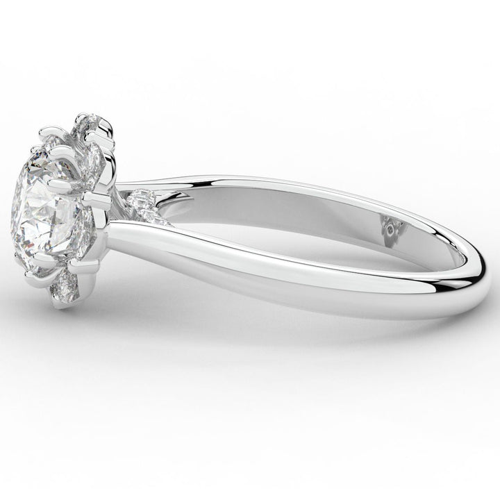 2.40CT.TW ROUND LAB DIAMOND HALO ENGAGEMENT RING - Nazarelle