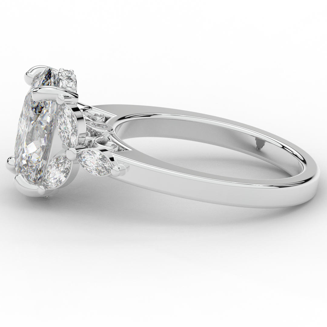 2.85CT.TW OVAL LAB DIAMOND ENGAGEMENT RING - Nazarelle