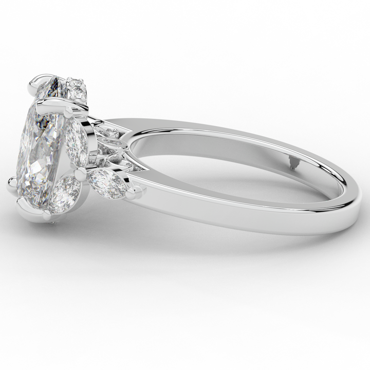 2.85CT.TW OVAL LAB DIAMOND ENGAGEMENT RING - Nazarelle
