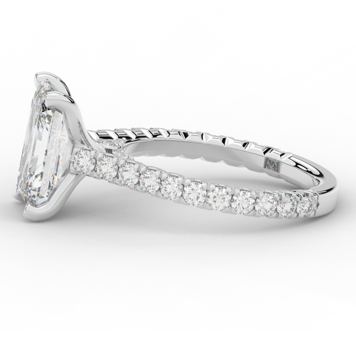 4.25CT.TW EMERALD CUT LAB DIAMOND SOLITAIRE ENGAGEMENT RING - Nazarelle