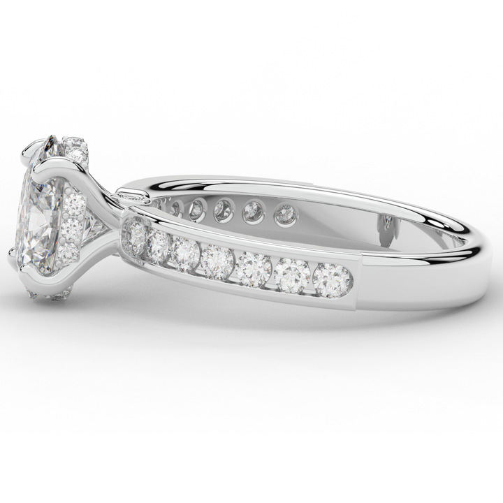 1.95CT.TW OVAL LAB DIAMOND UNDERHALO ENGAGEMENT RING - Nazarelle