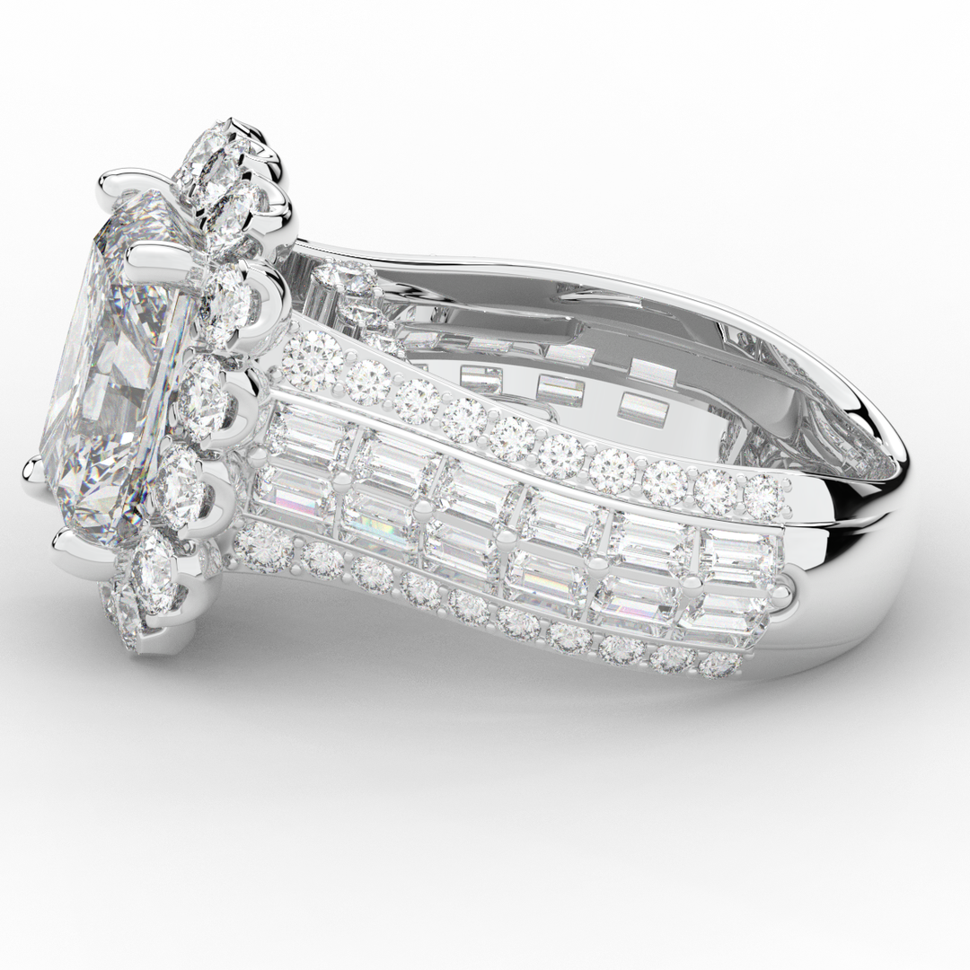8.00CT.TW RADIANT LAB DIAMOND HALO ENGAGEMENT RING - Nazarelle