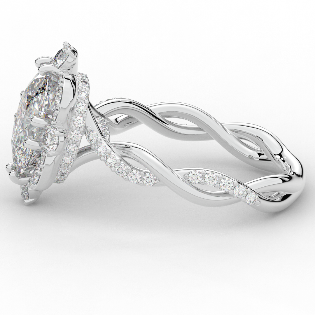 2.70CT.TW OVAL LAB DIAMOND HALO ENGAGEMENT RING - Nazarelle