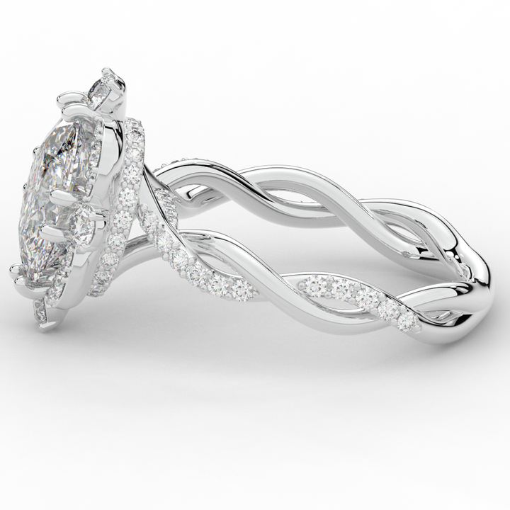 2.70CT.TW OVAL LAB DIAMOND HALO ENGAGEMENT RING - Nazarelle