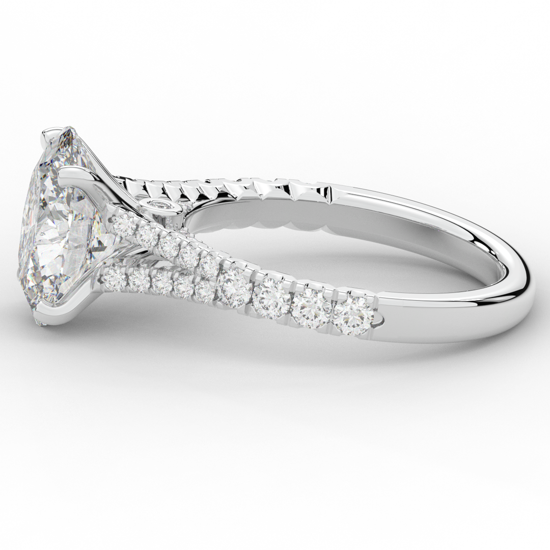 3.45CT.TW OVAL LAB DIAMOND ENGAGEMENT RING - Nazarelle