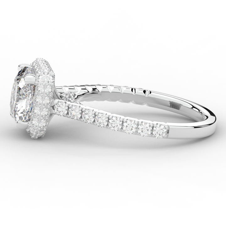 2.75CT.TW CUSHION LAB DIAMOND HALO ENGAGEMENT RING - Nazarelle