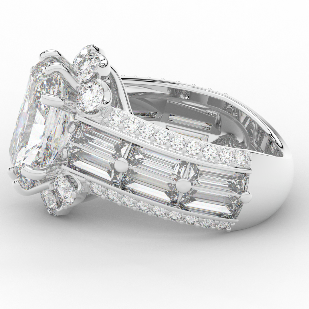 8.25CT.TW RADIANT LAB DIAMOND HALO ENGAGEMENT RING - Nazarelle