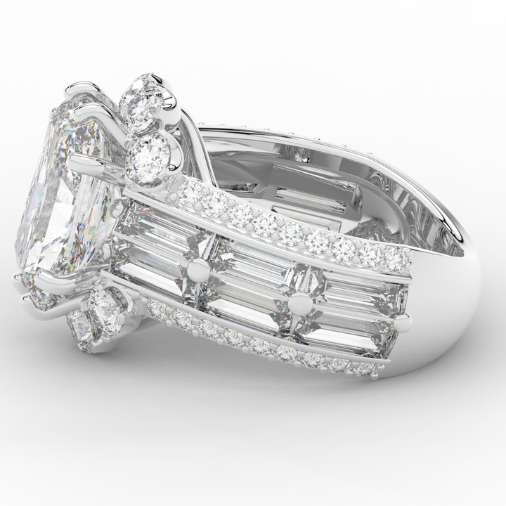 8.25CT.TW RADIANT LAB DIAMOND HALO ENGAGEMENT RING - Nazarelle