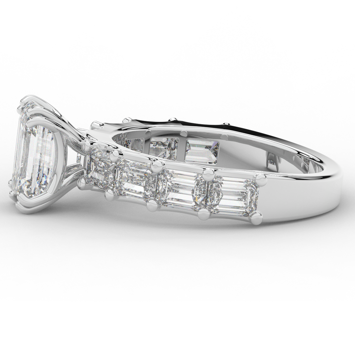 3.75CT.TW EMERALD CUT LAB DIAMOND SOLITAIRE ENGAGEMENT RING