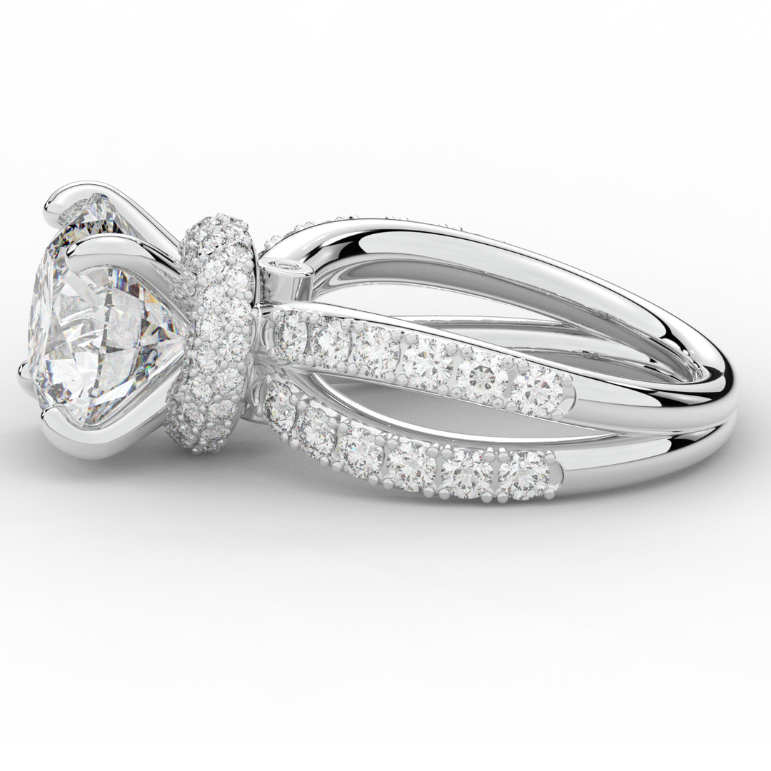 6.25CT.TW ROUND LAB DIAMOND ENGAGEMENT RING - Nazarelle