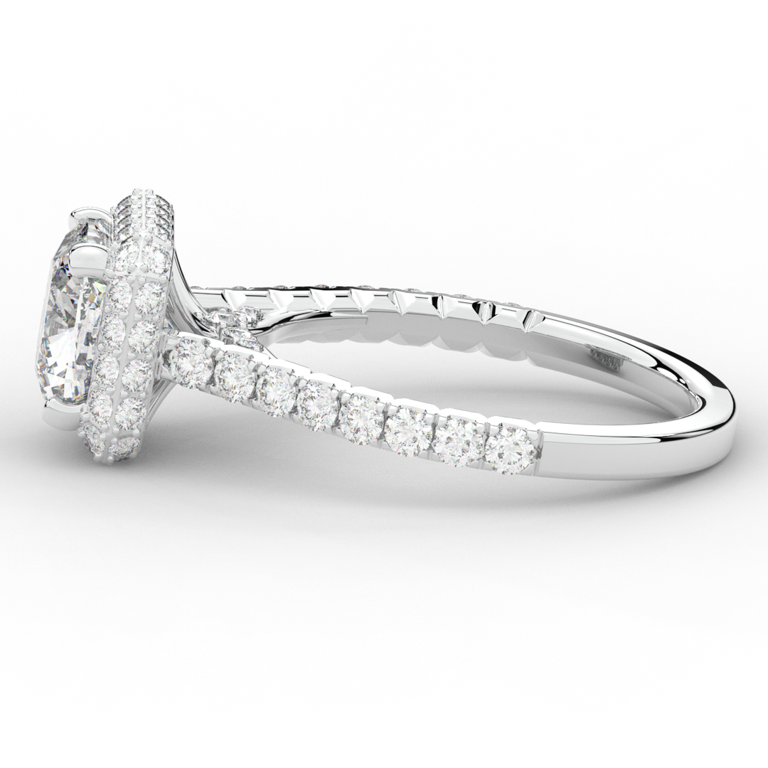 2.75CT.TW CUSHION LAB DIAMOND HALO ENGAGEMENT RING - Nazarelle