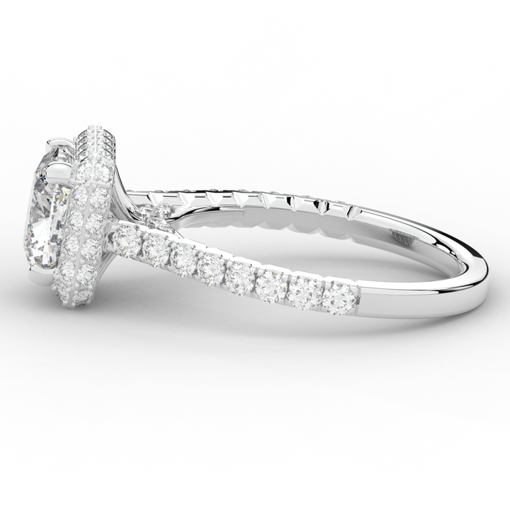 2.75CT.TW CUSHION LAB DIAMOND HALO ENGAGEMENT RING - Nazarelle
