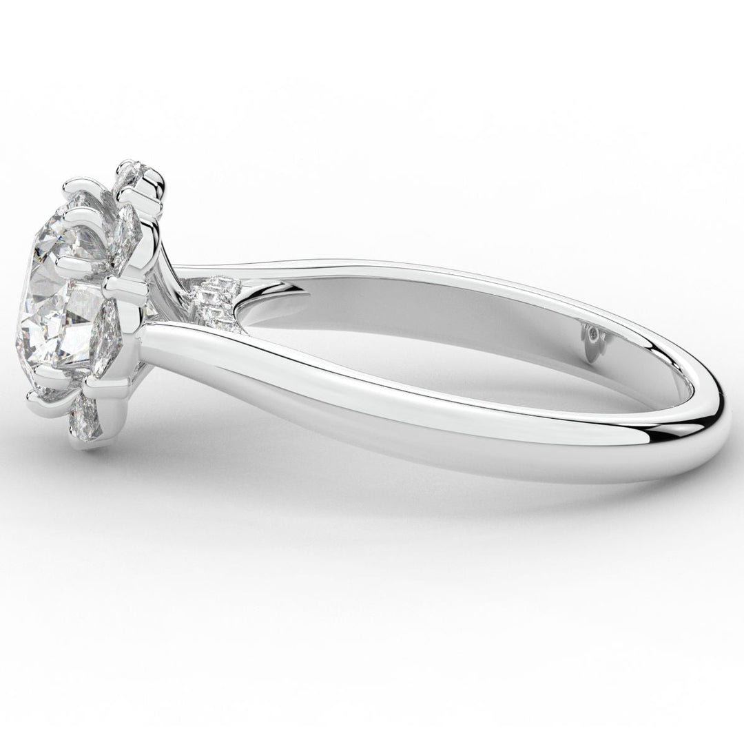 2.40CT.TW ROUND LAB DIAMOND HALO ENGAGEMENT RING - Nazarelle