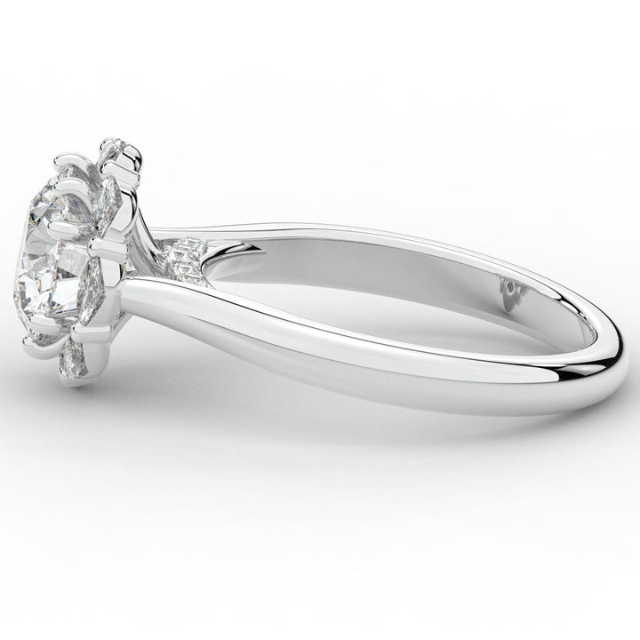 2.40CT.TW ROUND LAB DIAMOND HALO ENGAGEMENT RING - Nazarelle