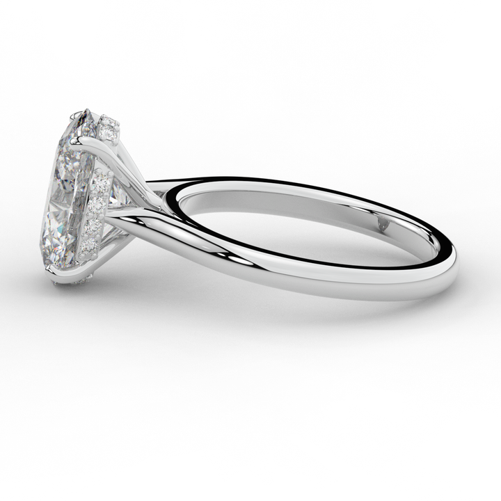 2.05CT.TW OVAL LAB DIAMOND UNDERHALO ENGAGEMENT RING - Nazarelle