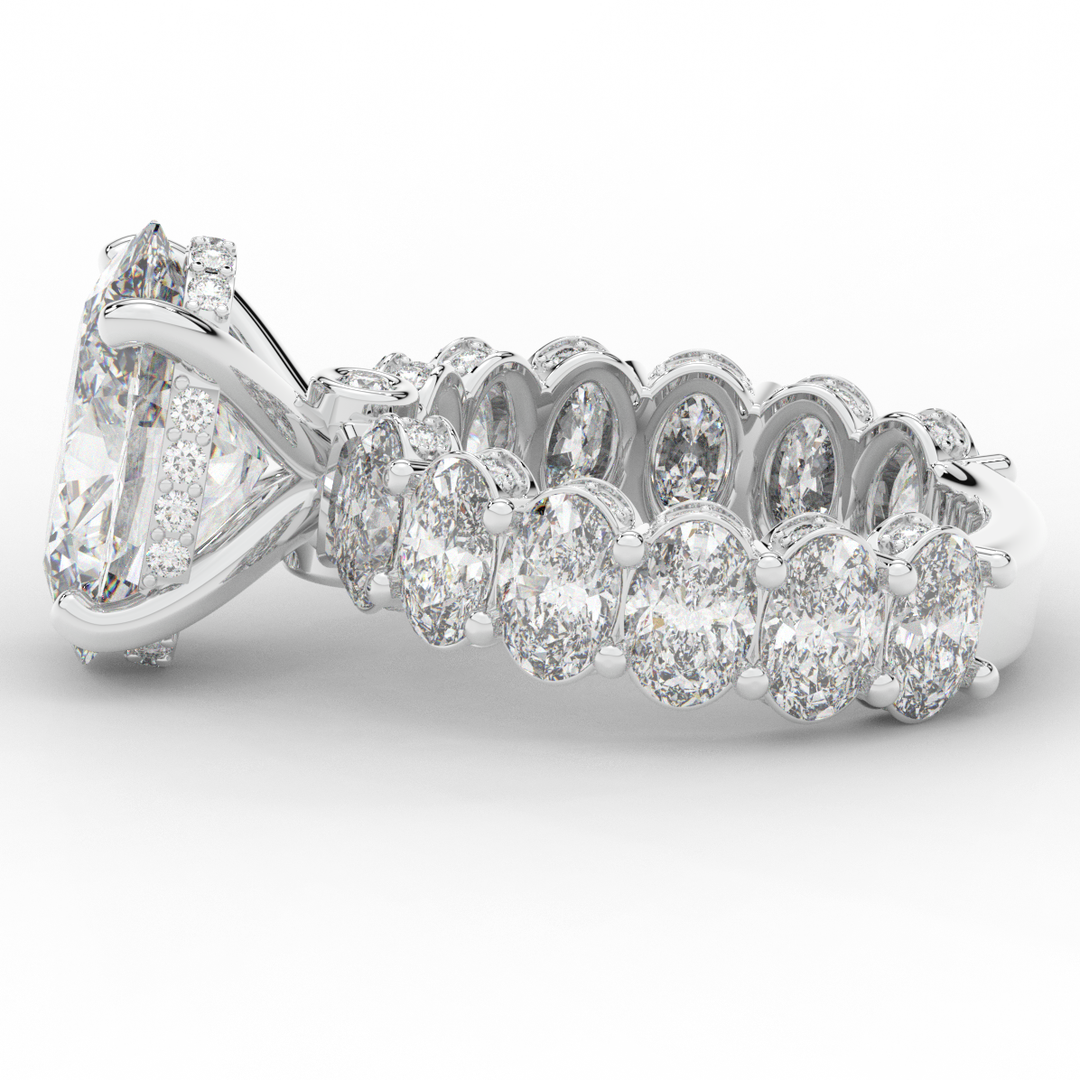 10.90CT.TW OVAL LAB DIAMOND SOLITAIRE ENGAGEMENT RING - Nazarelle