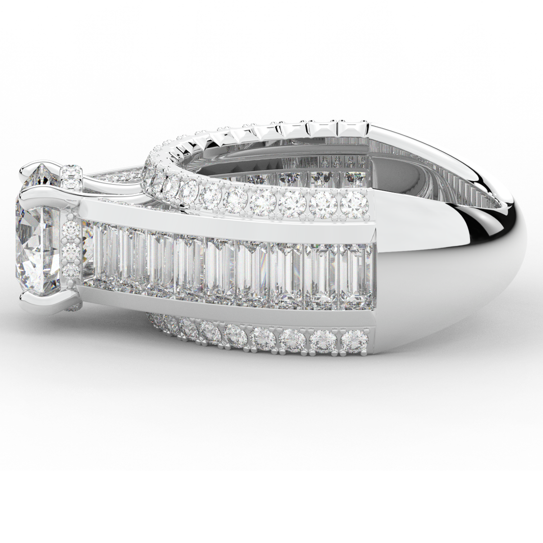 3.15CT.TW ROUND LAB DIAMOND ENGAGEMENT RING - Nazarelle