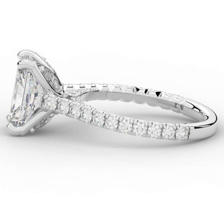 2.70CT.TW RADIANT LAB DIAMOND SOLITAIRE ENGAGEMENT RING - Nazarelle
