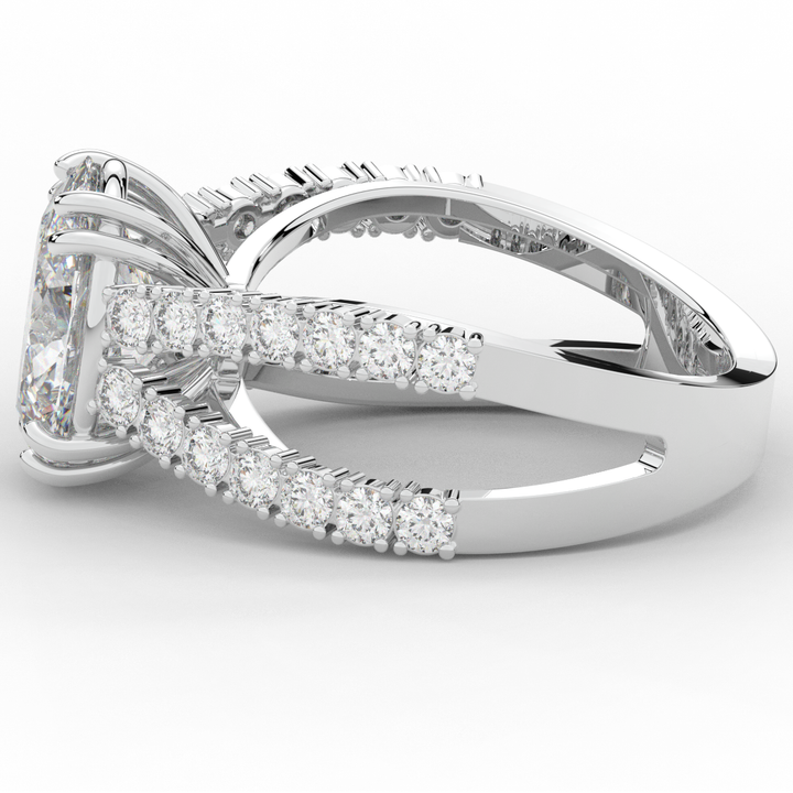 3.75CT.TW OVAL LAB DIAMOND SPLIT BAND ENGAGEMENT RING