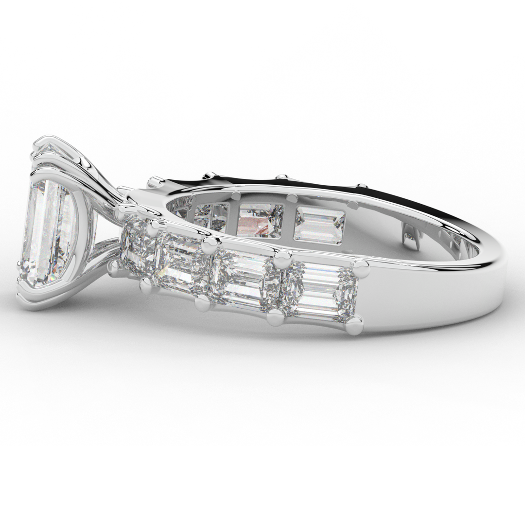 3.75CT.TW EMERALD CUT LAB DIAMOND SOLITAIRE ENGAGEMENT RING