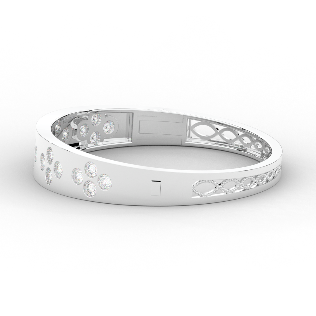 4.10CT.TW ROUND LAB DIAMOND BEZEL SET BANGLE - Nazarelle