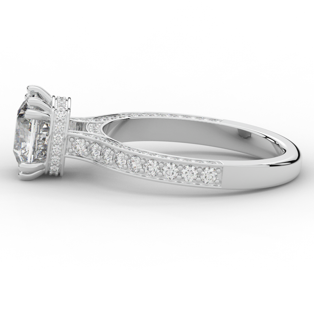 2.60CT.TW CUSHION LAB DIAMOND SOLITAIRE ENGAGEMENT RING - Nazarelle