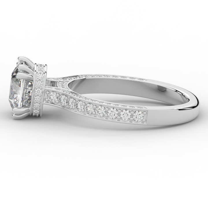 2.60CT.TW CUSHION LAB DIAMOND SOLITAIRE ENGAGEMENT RING - Nazarelle