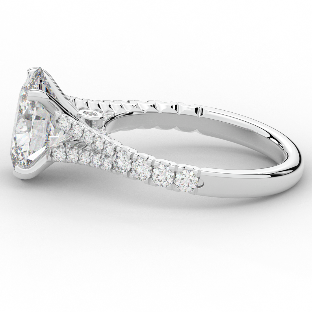 3.45CT.TW OVAL LAB DIAMOND ENGAGEMENT RING - Nazarelle