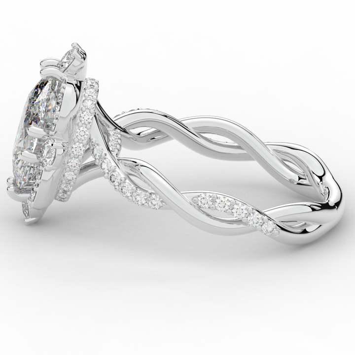 2.70CT.TW OVAL LAB DIAMOND HALO ENGAGEMENT RING - Nazarelle