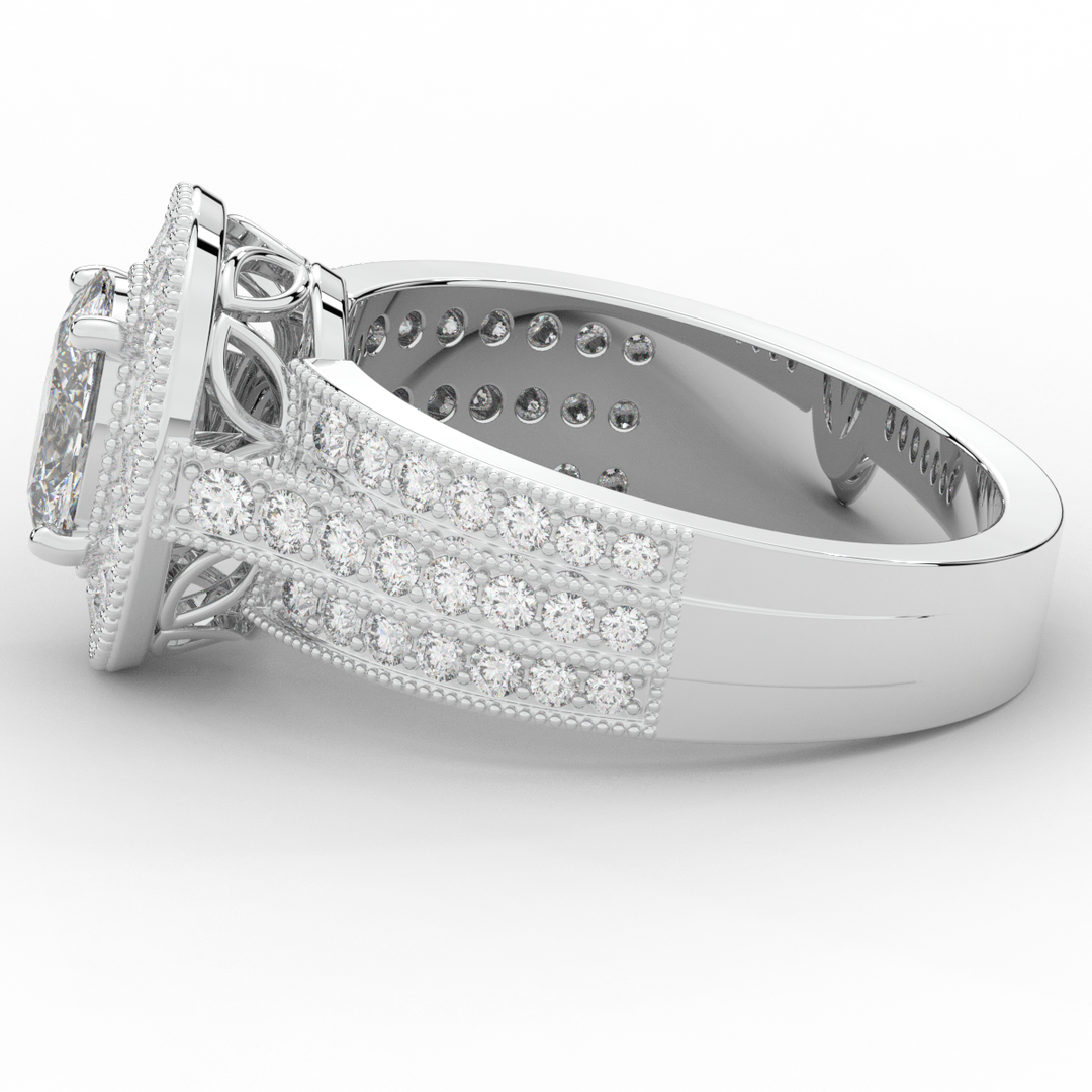 1.80CT.TW OVAL LAB DIAMOND HALO ENGAGEMENT RING - Nazarelle