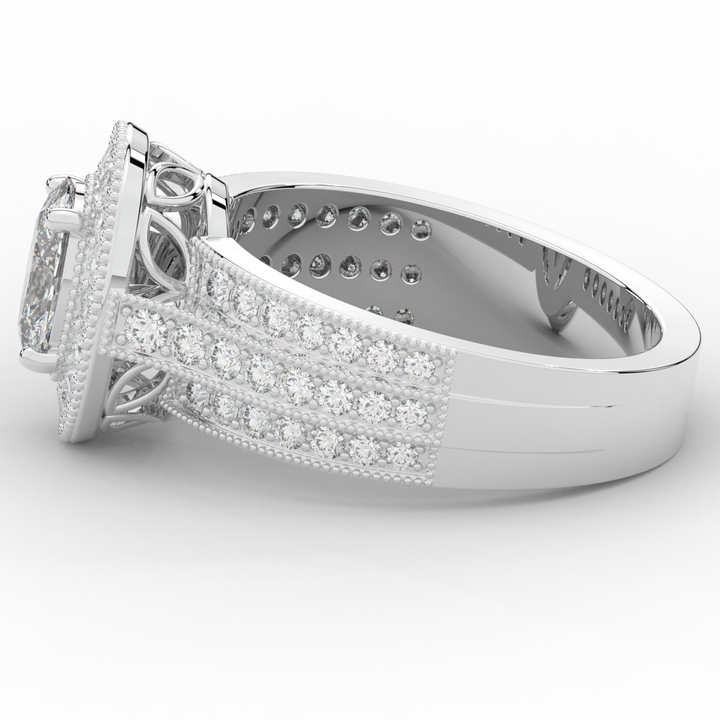 1.80CT.TW OVAL LAB DIAMOND HALO ENGAGEMENT RING - Nazarelle