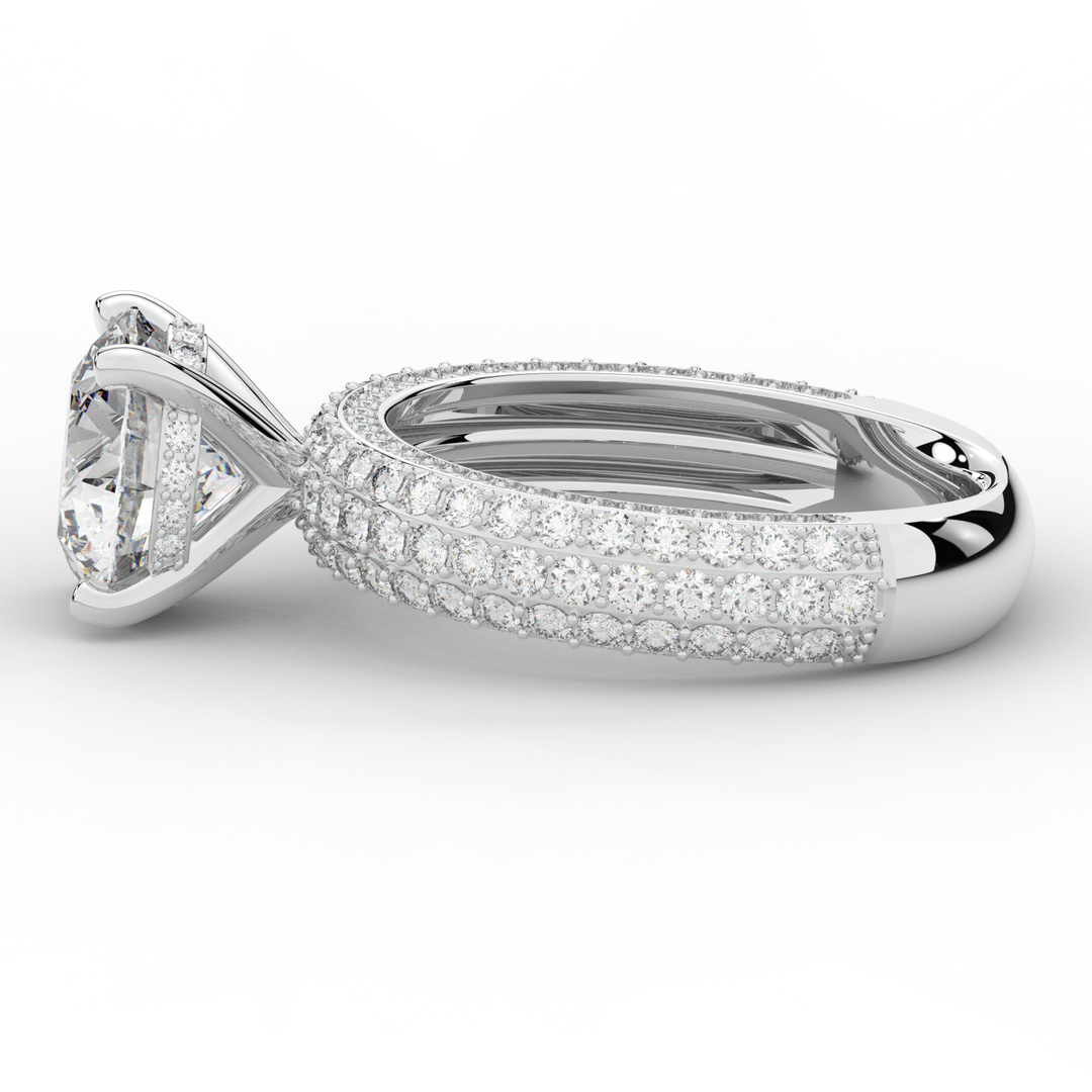 4.80CT.TW ROUND LAB DIAMOND UNDERHALO ENGAGEMENT RING - Nazarelle