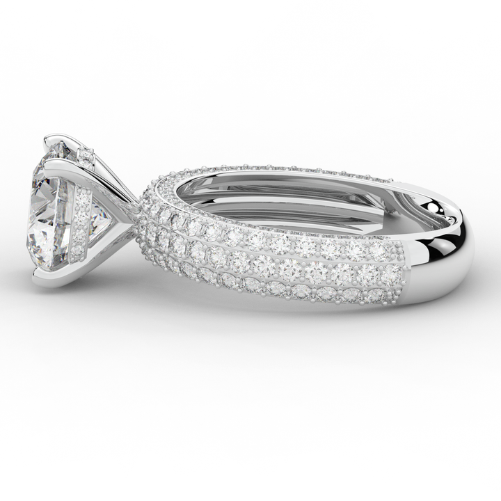4.80CT.TW ROUND LAB DIAMOND UNDERHALO ENGAGEMENT RING - Nazarelle