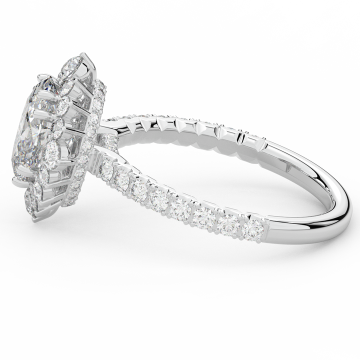 2.80CT.TW OVAL LAB DIAMOND HALO ENGAGEMENT RING - Nazarelle