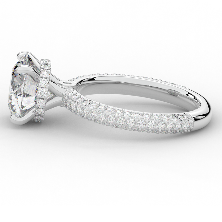 3.60CT.TW ROUND LAB DIAMOND SOLITAIRE ENGAGEMENT RING - Nazarelle