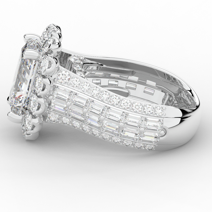 8.00CT.TW RADIANT LAB DIAMOND HALO ENGAGEMENT RING - Nazarelle